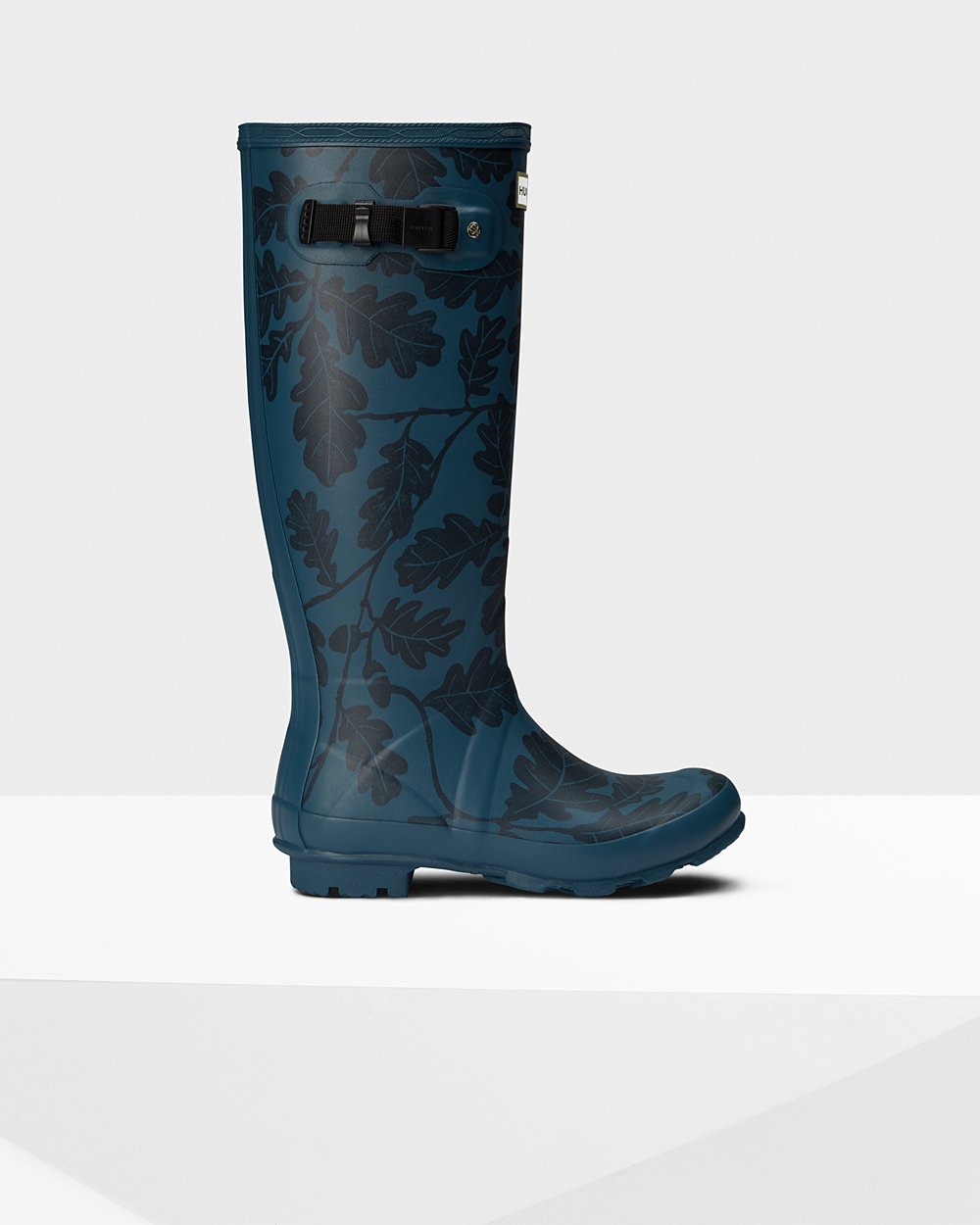 Botas de Lluvia Altas Hunter Mujer - National Trust Print Norris Field - Azules - QBIPTZY-24